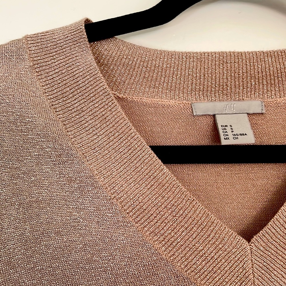 Sparkly champagne colored sweater . Size S.